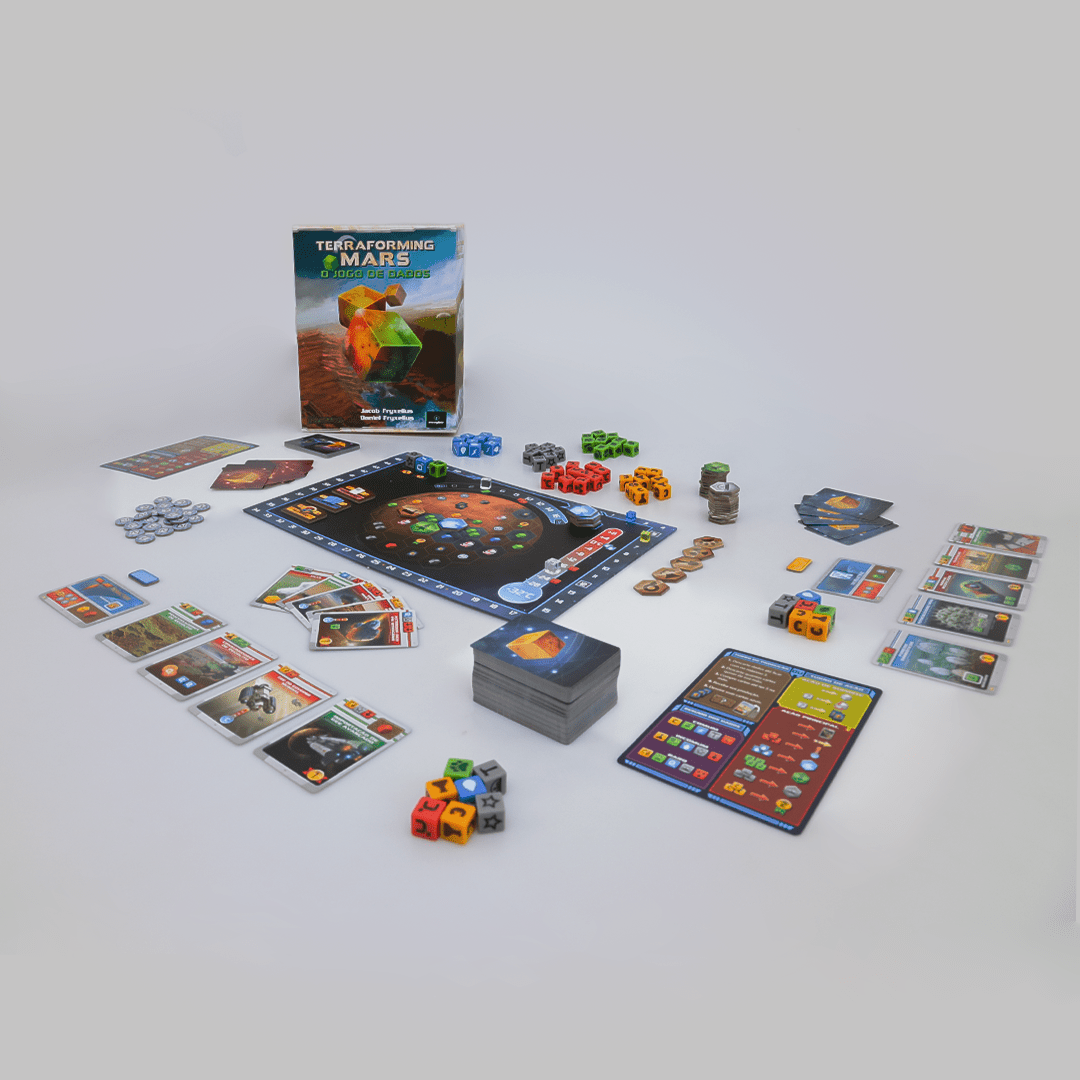 O que Tem na Caixa? Unboxing Terraforming Mars O Jogo de Dados 