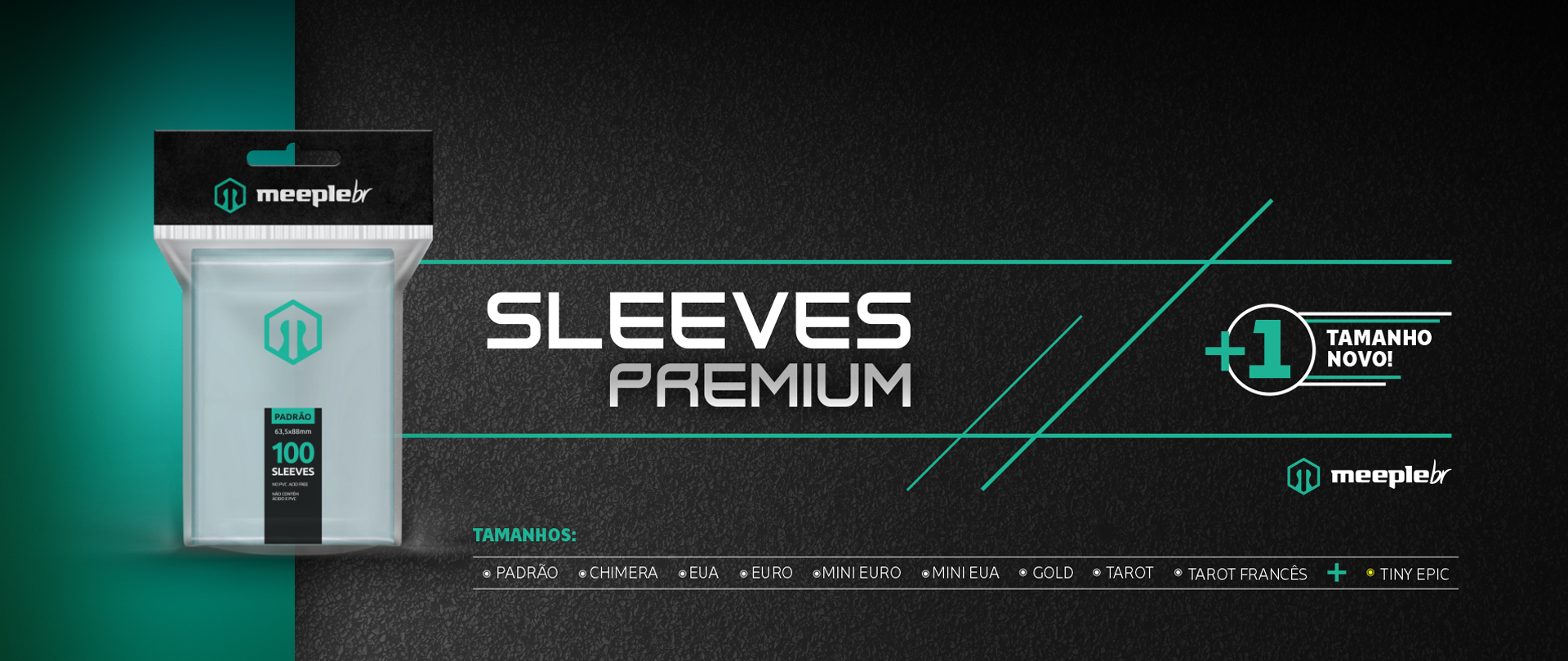 Sleeves Slim - Meeplebr (Diversos Tamanhos)